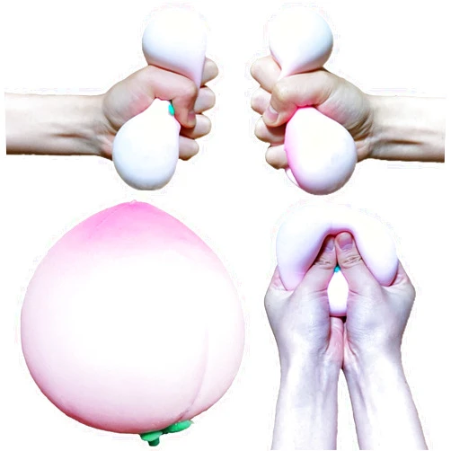 Kawaite Squishy Stress Balls Peach Squeeze Ball 1 Pack, Stretchy Dough Ball Peach Squeeze Fidget Toys, Fruit Stress Ball Squishy Toys for Kids ＆ Adults, Ideal for Autism/ADHD/Teens Anxiety