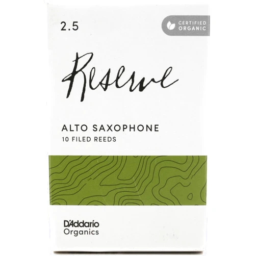 D'Addario D’Addario Organic Reserve Alto Saxophone Reeds - Filed, Strength 2.5, 10-Pack