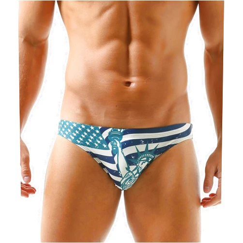 EASEJUICY Mens Swim Briefs Print American Flag Swimwear Star and Stripes Sexy Swimsuits Designer Style Bathing Suit