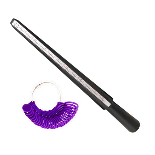 DHSDING Ring Sizer Measuring Tool Finger Sizing Measuring Stick - Ring Sizer Mandrel Gauge 27 PCs Plastic Circle Models Jewelry Tool