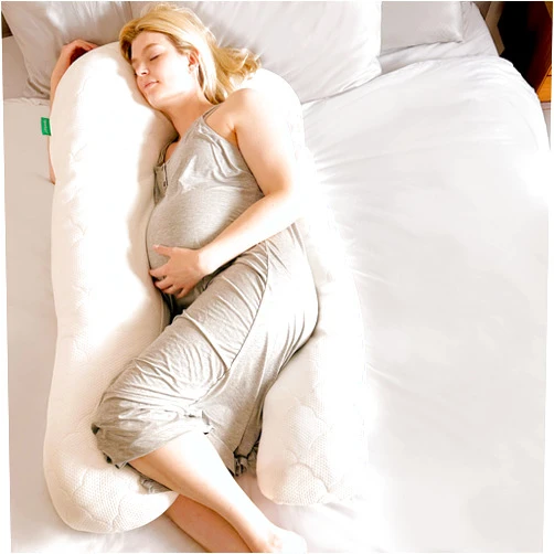 Newton Baby New and Improved Premium Pregnancy Maternity Pillow with Organic Cotton, 50% More Memory Foam and Fiber Clusters for Complete Support, U-Shaped with Removable Washable Cover