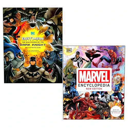 Melanie Scott James Hill Alan Cowsill,Matthew K. Manning Marvel Encyclopedia New Edition & Batman The Multiverse of the Dark Knight An Illustrated Guide 2 Books Collection Set