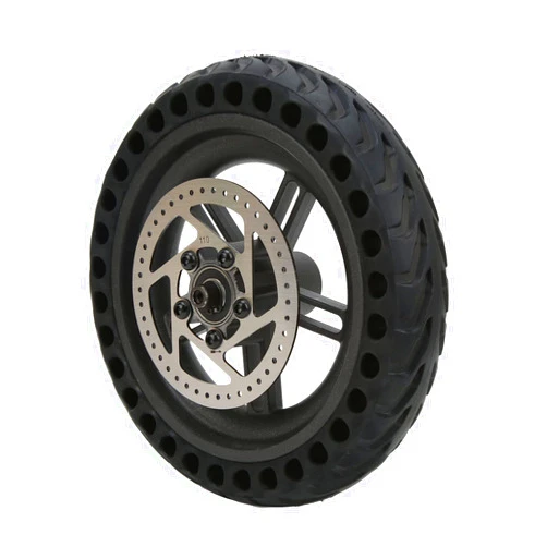 Dilwe Electric Scooter Rear Wheel,Scooter Rear Wheel Assembly 8.5in Wheel Scooter Solid Tire Wheel Hub 110mm Brake Disk Electric Scooter Upgrade Parts