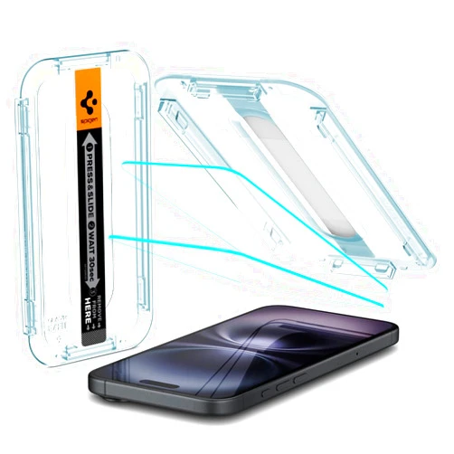 Spigen Tempered Glass Screen Protector [GlasTR EZ FIT] designed for iPhone 16 / iPhone 15 [2 Pack]