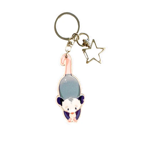 PeachyApricot Cute Possum Keychain Charm Opossum Gift (2.5”)