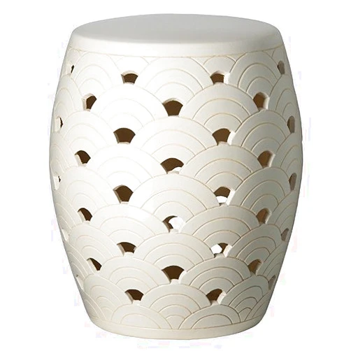 Emissary Home and Garden Emissary Wave Garden Stool - White