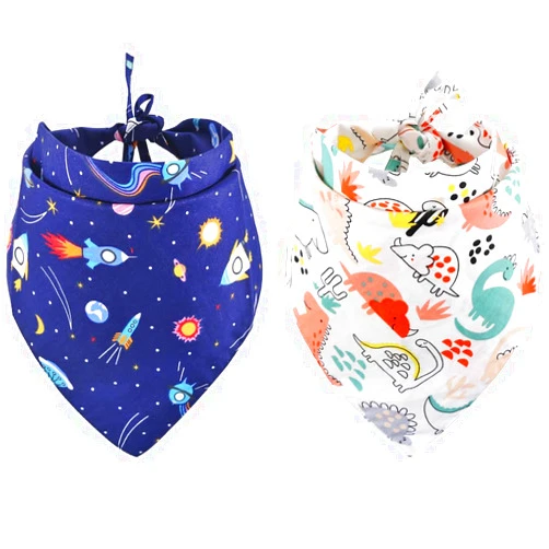 KZHAREEN 2 PCS/Pack Dog Bandana Reversible Triangle Bibs Scarf Accessories for Dogs Cats Pets