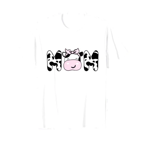Cow Family Matching Birthday Tee For Mom Dad Kids Mom of The Birthday Girl Funny Cow Mom Mama Bday Matching T-Shirt