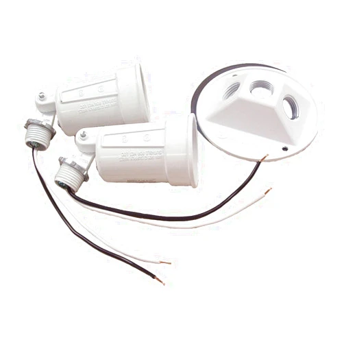 BELL Hubbell-Bell 5625-1 5625 Combination Weatherproof Lamp Holder, 75-150 W, Par38, Metal, White