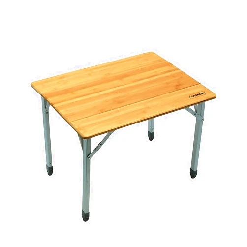 Camco Folding Bamboo Table with Aluminum Legs | Natural Bamboo Top | Lightweight for Added Portability (51895)