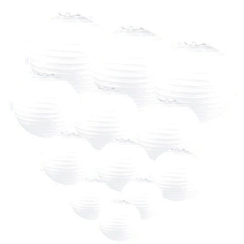 JT JUSTIME 24 Pcs White Paper Lanterns (Size of 12