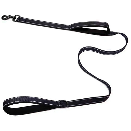 CHMETE Dog Leash 5ft Long - Traffic Padded Two Handle - Heavy Duty - Double Handles Lead for Control Safety Training - Leashes for Large Dogs or Medium Dogs Black