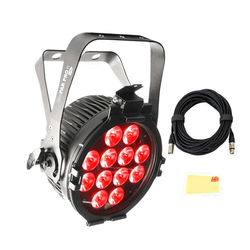CHAUVET DJ SlimPAR Pro H USB LED Par Light Bundle with Gearlux DMX Cable and Austin Bazaar Polishing Cloth