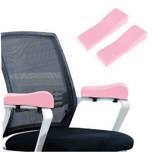 Shapeazy 2 Pack Office Chair Armrest Pads Covers,Arm Rest Pad with Memory Foam Elbow Pillow for Forearm Pressure Relief, Arm Rest Covers for Office Chairs, Wheelchair, Comfy Gaming Chair (Pink)