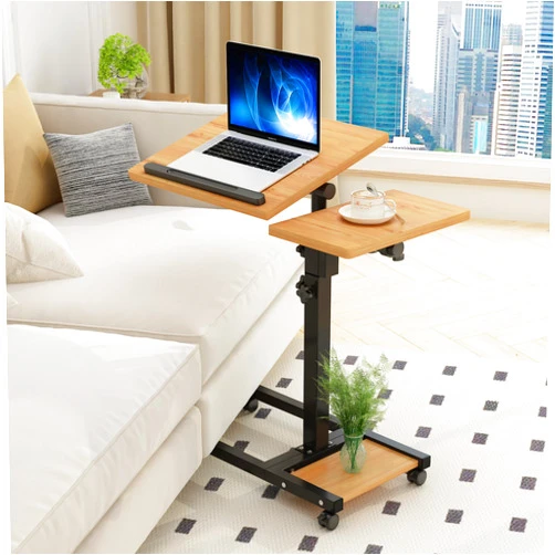 TigerDad Mobile Adjustable Height Laptop Stand PC Computer Portable Notebook Swivel Laptop Desk Rolling Table Desk Cart Tiltable with Wheels Casters& Mouse Pad Table