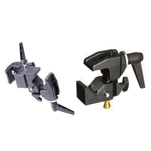 Manfrotto 038 Double Super Clamp and Manfrotto 035RL Super Clamp with 2908 Standard Stud - Replaces 2900 - Black