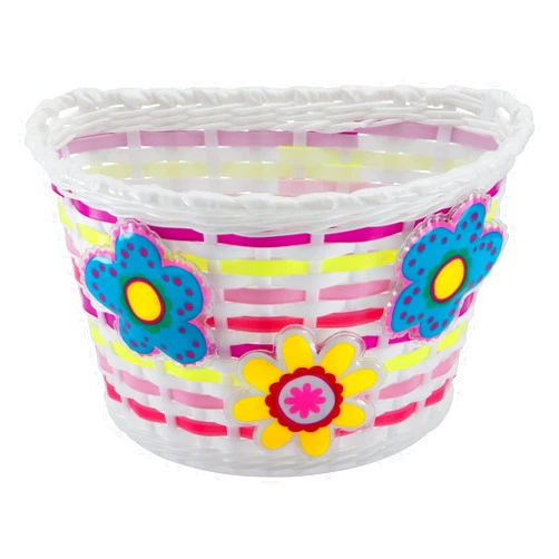 Schwinn Bike Basket for Kids Bike, with Light-Up Flowers Motion Activated, Fits Most Kids Bike Handlebars, Easy to Install Bicycle Accessories for Boys and Girls