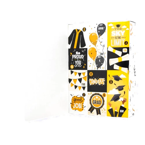 Oocpin Graduation 12 Days of Surprises Advent Calendar Box, Congrats Grad Gift Box for Him Her, 12 Compartments Graduation Countdown Gift Box with Inspirational Quotes for High School College Graduates