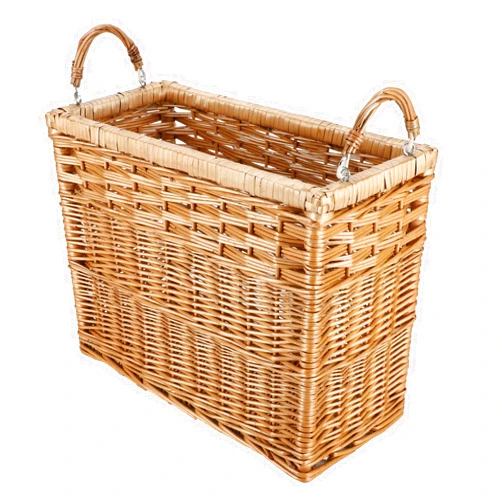 YAHUAN Natural Wicker Storage Basket with Built-in Handles Stair Basket Magazine Basket Large Wicker Baskets for storage Home Organizing Laundry (Wicker)