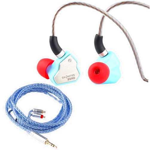 Linsoul 7Hz Salnotes Zero in-Ear Earphone(Blue, Without Mic) + Tripowin Zonie Cable(2pin-0.78mm, 3.5mm, Blue)