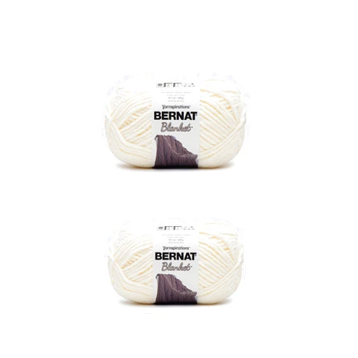 Bernat Blanket Vintage White Yarn - 2 Pack of 300g/10.5oz - Polyester - 6 Super Bulky - 220 Yards - Knitting/Crochet