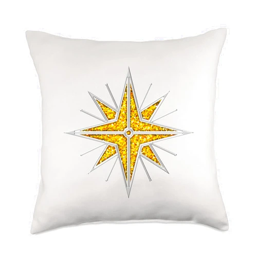 Magic symbols signs and runes by Anne Mathiasz Star of the elves, elves coat of arms, crest, badge, fantasy Throw Pillow