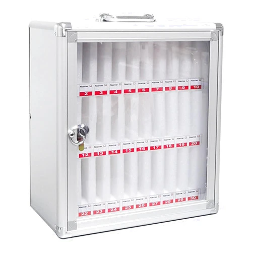 A-xctoe 30-Slot Cell Phone Storage Cabinet with Lock, Wall-Mounted & Portable Aluminum Alloy Cell Phone Box for Classroom, Gym, Office Employees