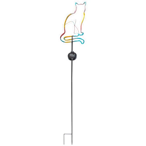 GreaterGood Neon Pets Solar Garden Stake (Cat, One Size)