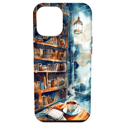 Books Coffee and Flowers Vintage Library iPhone 15 Pro Max Books and Coffee Vintage Library Case