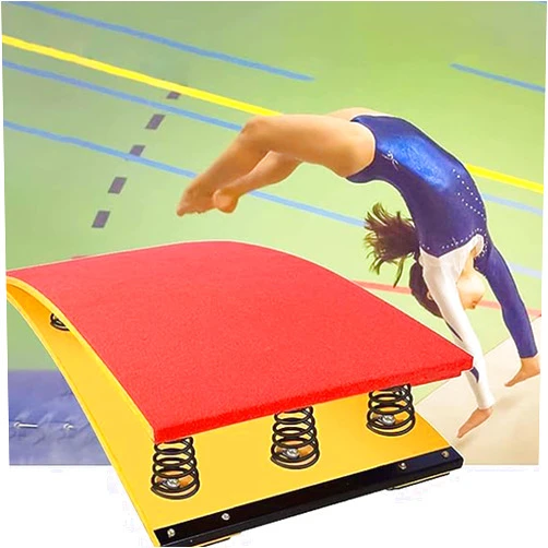 GAJUAN Vault Gymnastics Springboard Heavy Duty Pro Curved Spring Board with Steel Spring & Jump Pad, Heavy Duty Vault Spring Board for Kids for Vault, Home Vault Mini Trampoline