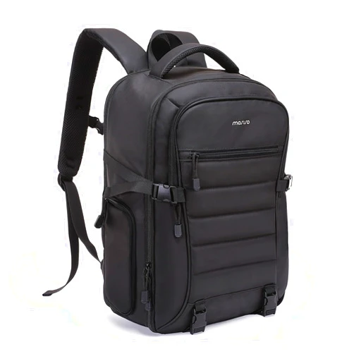MOSISO Camera Backpack,DSLR/SLR/Mirrorless Camera Case,Waterproof Photography Bag with 15-16 inch Laptop Compartment&Rain Cover&Front Horizontal Quilted Pocket Compatible with Canon/Nikon/Sony, Black