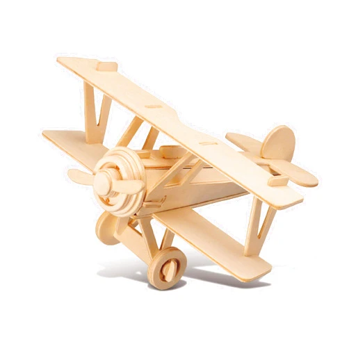 Puzzled 3D Puzzle Nieuport 17 Airplane - Wood Craft Construction Model Kit Aircraft, Fun Educational DIY Wooden Toy Assemble Model Unfinished Craft Hobby to Build & Paint for Decoration - 30pc Pack