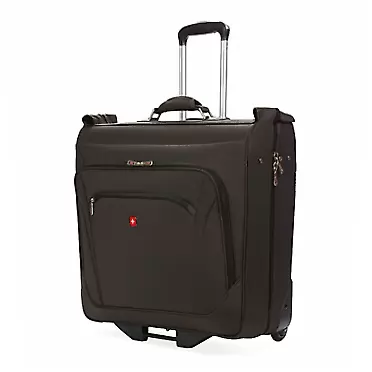 SwissGear Premium Rolling Garment Bag | Hanging Feature | Men's and Women's Carry-on Luggage - Grey Heather