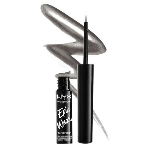 NYX PROFESSIONAL MAKEUP Epic Wear Metallic Liquid Liner, Long-Lasting Waterproof Eyeliner - Gun Metal