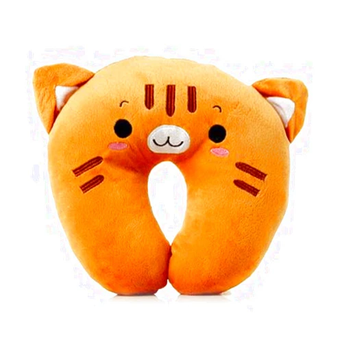 Lstravel Linshing-Cute Cartoon Animals Soft U Shaped Pillow Travel Car Airplane Neck Rest Cushion (Cat)