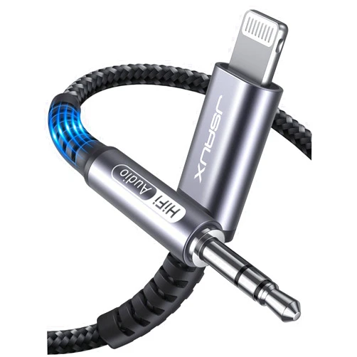 JSAUX Lightning to 3.5mm Audio Cord 6FT, [Apple Mfi Certified] Aux Cable Compatible with iPhone 14/14 Pro/13/13 Pro Max/12/12 Mini/12 Pro/12 Pro Max/11 Pro/11 Pro Max/X/XR/XS Max/Car Stereo-Grey