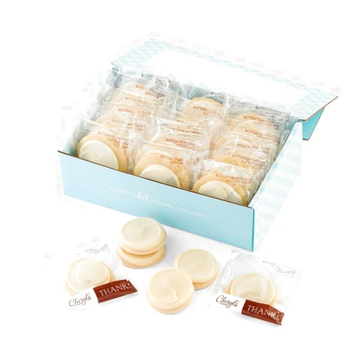 Cheryl's Cookies® Cookie Gift Baskets, Cookie Gift Box w/ 24 Buttercream-Frosted Sugar Cookies, Individually Wrapped, Gourmet, Handmade, Fresh, For Any Occasion, Family & Friends, Thank You
