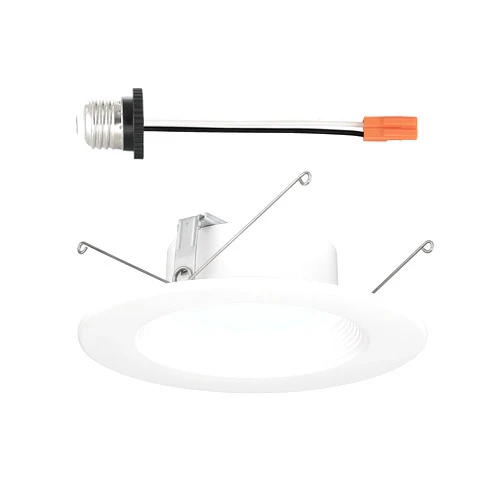DESIGNERS FOUNTAIN LED Recessed Lights, 5/6 Inch 5CCT Dimmable IC Rated Downlight, 12W 1000LM, Energy Star, Retrofit Ceiling Light, 2700K/3000K/3500K/4000K/5000K, White Trim, EVL61093T50WH