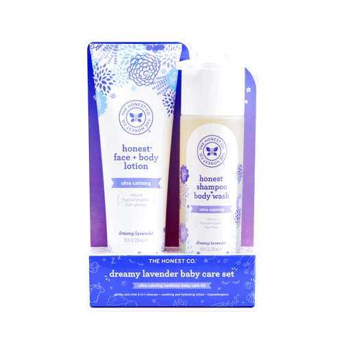 The Honest Company 2-Piece Dreamy Lavender Shampoo + Body Wash (10 Fl. Oz) & Face + Body Lotion (8.5 Fl. Oz.) Bundle Tear Free Naturally Derived Ingredients Sulfate & Paraben Free Baby Bath