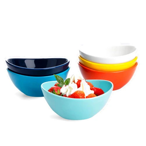 Sweese 5 Inch Porcelain Small 10 oz Bowls Set of 6, for Dessert | Ice cream | Soup | Rice | Fruits | Small Portions - Microwave, Dishwasher, and Oven Safe - Hot Assorted Color
