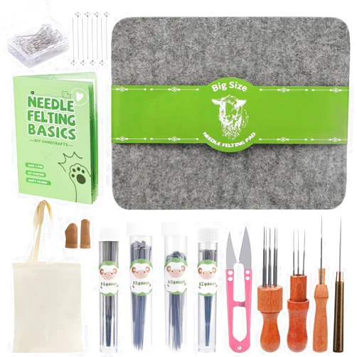 IMZAY Needles Felting Tools, Large Needle Felting Mat, 80 PCS Felting Needles, 8