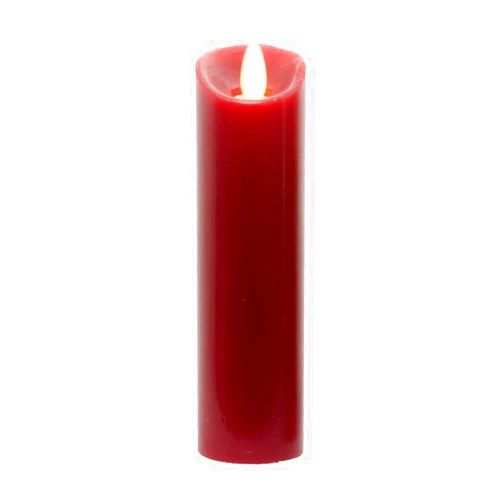 Wing Tai Trading Burgundy Slender LED Flicker Pillar Candle