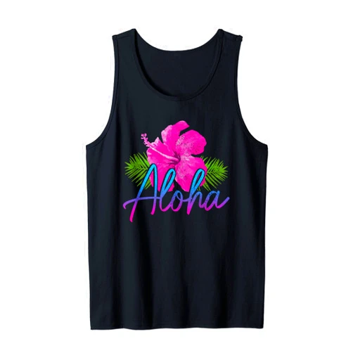 We Love Hawaii - Aloha Apparel Co. Aloha Hawaiian Islands Hawaii Surf Hibiscus Flower Surfer Tank Top
