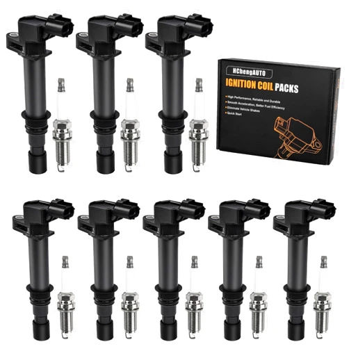 Hchenup Set of 8 Ignition Coils UF270 & Spark Plugs 4503 Compatible with Dodge Ram 1500 Dakota Durango For JEEP Commander Grand Cherokee Raider For Chrysler Aspen 3.7L 4.7L V8
