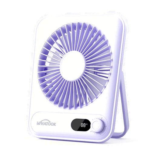 WHATOOK Small Desk Fan Personal Fans: 5000mah 25 Hours Battery Office Quiet Mini Desktop Fan Portable Rechargeable Travel Essentials (Purple, 2000 mAh)
