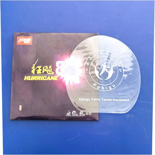Ppbigu DHS Hurricane 8 Table Tennis Rubber, Red or Black, Thickness: 2.15 mm, Hardness: 40, for Control and Loop Ping Pong Competitions