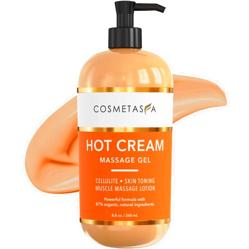 Cosmetasa Hot Cream for Belly Fat - Natural Enhancer 87% Organic Cellulite Cream - Sweat Cream Slimming Massage Gel - Burning Cream for Stomach Fat, Abdomen, Sore Joints, Muscles, Workout (8.8 oz)