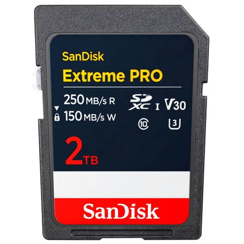SanDisk 2TB Extreme PRO SDXC UHS-I Memory Card - Up to 250MBs - C10, U3, V30, 4K UHD, SD Card - SDSDXXD-2T00-GN4IN