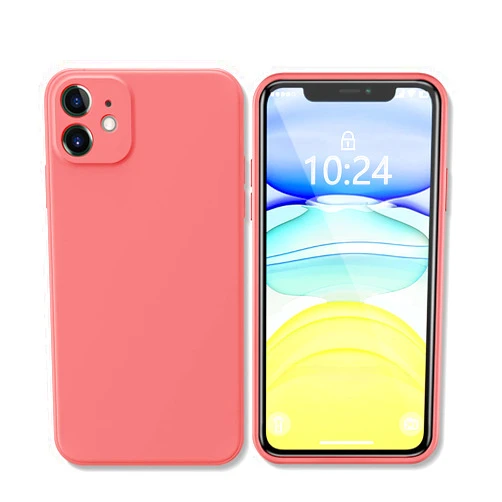 Ciciber Ultra-Thin Silicone iPhone 11 Phone Case, Full Cover Lens Protector, Gel Rubber Protection Cover Cell Phone Basic Cases for iPhone 11, Soft and Matte - Coral