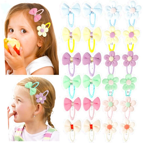 MWRDSM 24 Pcs Baby Hair Clips Baby Girl Bows Flowers Clips Cute Snap Thick Thin Hair Accessories for Infant Toddler Little Girl Kids